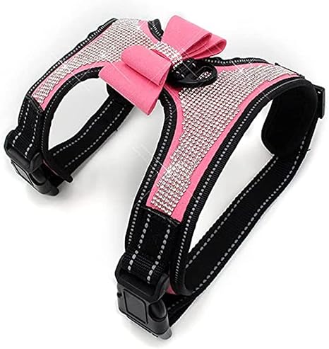 Bling Rhinestone Reflective Dog Harness & Leash Set