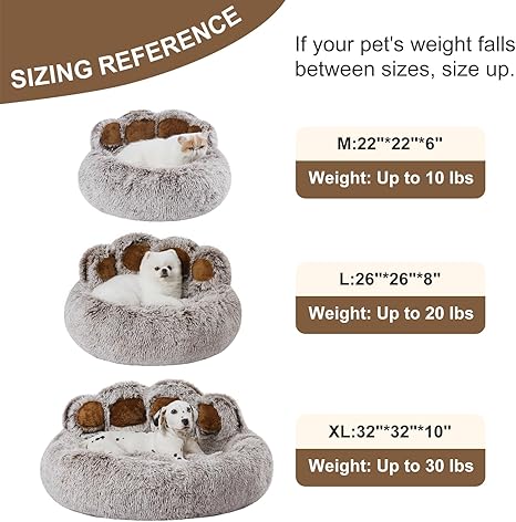 Jiupety Plush Calming Dog Bed
