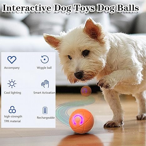 🎾 Interactive Motion-Activated Dog Toy Ball – Automatic Bouncing & Vibrating Fun!